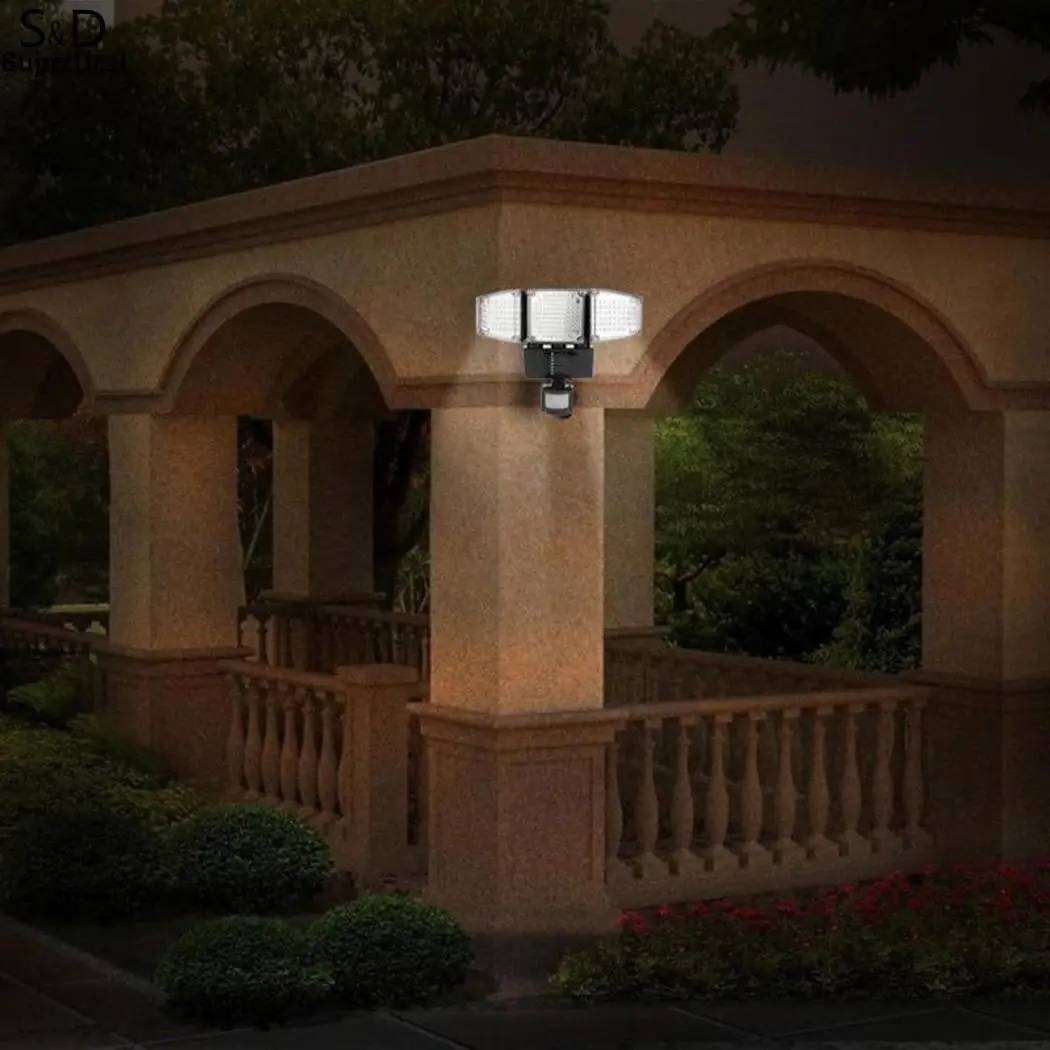

3 Outdoor Sensor Camping Solar LED 4V Light Courtyard Wall Lighting Powered 7 Garden Waterproof Heads Outdoor IP65 Lamp
