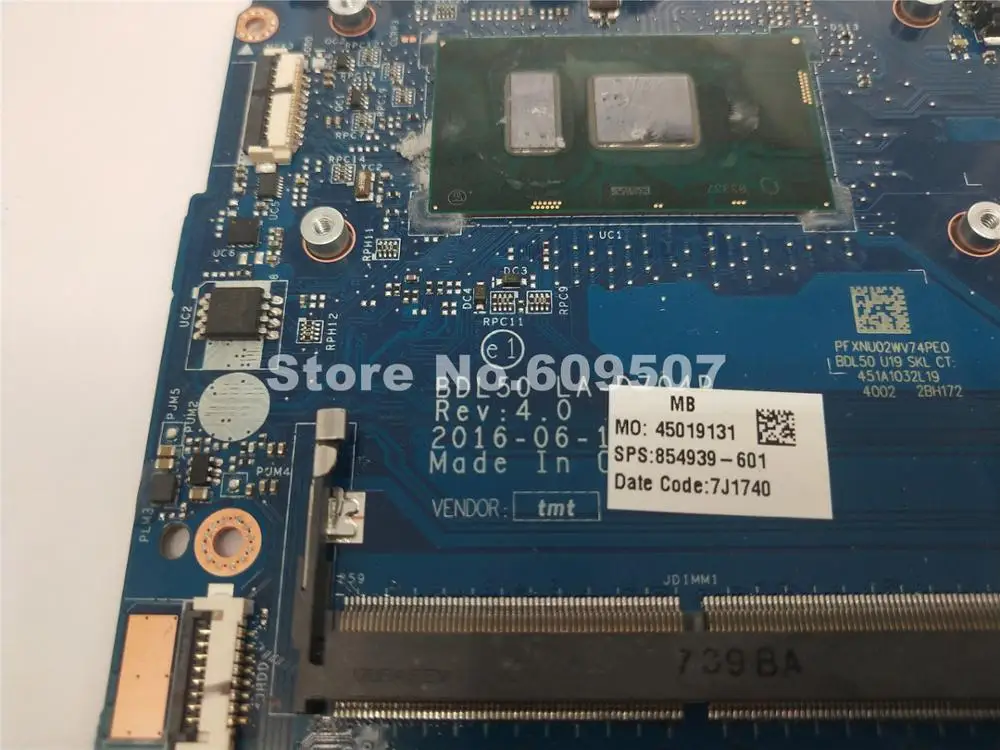  854939-601 854939-001 for HP 15-AY 15-AY028CA 15-AY015DS Laptop Motherboard BDL50 LA-D704P SR2EU I3