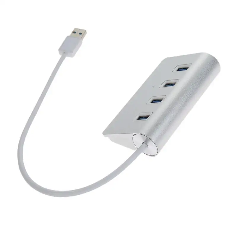 Высокоскоростной 4 порта USB 3 0 Портативный Алюминиевый хаб разветвитель адаптер