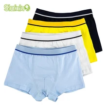 4 Pcs lot High Quality Cotton Kids Boys Underwear Pure Color Shorts Panties For Baby Boys