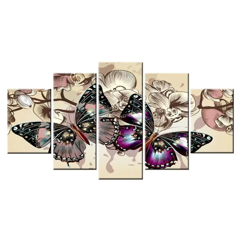 

Diamond Butterfly Multi-Picture Combination Full Square Embroidery Cross Stitch Painting Art Gift 5Pcs/Set
