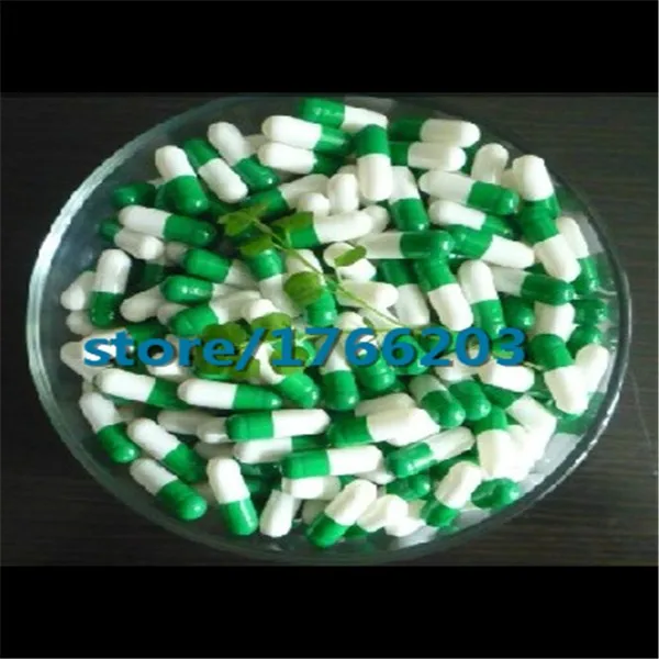 

200pcs Small package 00# best quality,green-white colored;gelatin empty capsules(seperated or joined capsules available)