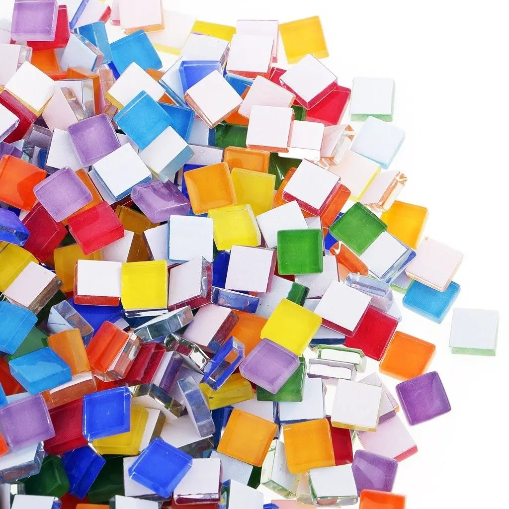 

100g/lot Square Clear Glass Mosaic Tiles for DIY Crafts Mosaic Making Children Puzzle Art Craft Tool Kids Transparent