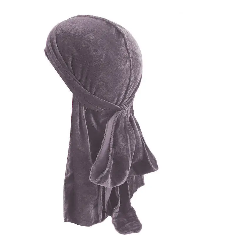 Hot Sales Unisex Men Women Velvet Breathable Bandana Hat Turban Doo Durag Cap - Image 5