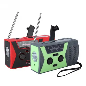 

HY-018 Hand Cranked Solar Powered Portable AM/FM NOAA Weather Radio with LED Flashlight