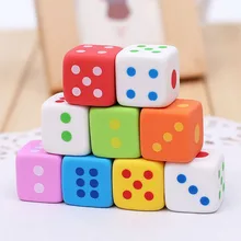 Bonito 3 pçs/set novidade dados em forma de borrachas para crianças 3d doce cor de borracha brinquedo kawaii papelaria escola material escritório criativo