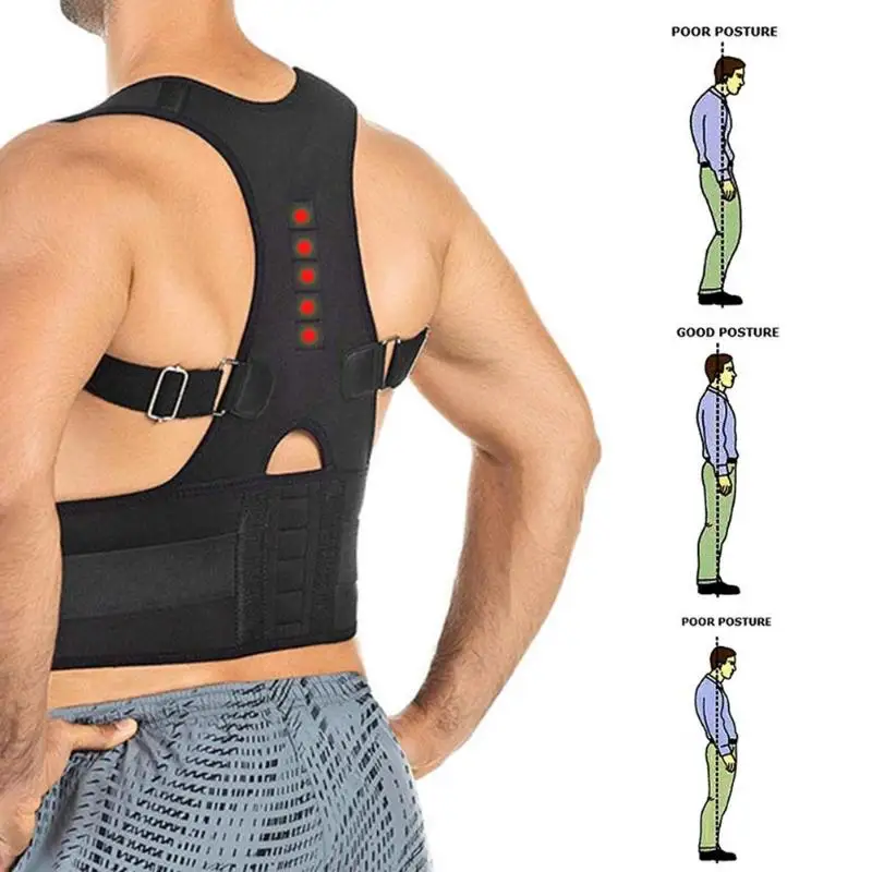 Взрослый Корректор осанки для магнитной терапии плечевой ремень для защиты спины корректирующий пояс для поддержки позвоночника