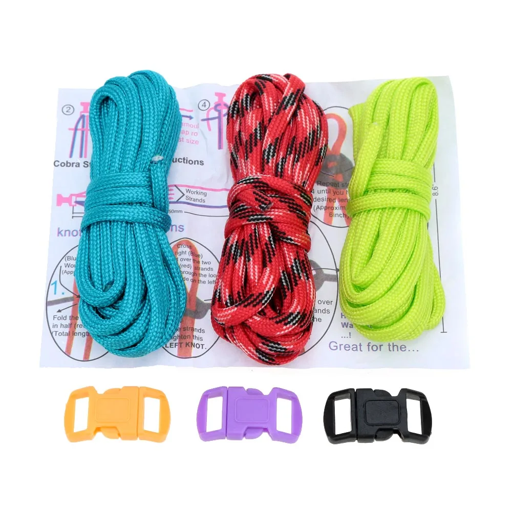 3 قطعة 2.5 m Paracord في 7 حبلا المظلة الحبل الطوارئ في الهواء الطلق أدوات إنقاذ باليد محبوك DIY أطقم لأنشطة الهواء الطلق