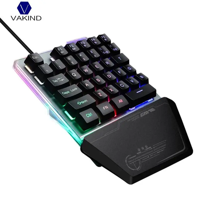 

VAKIND G40 Professional USB Wired Gaming Keypad with LED Backlight 35 Keys RGB Single Keyboard for PUBG PC Computer One Hand