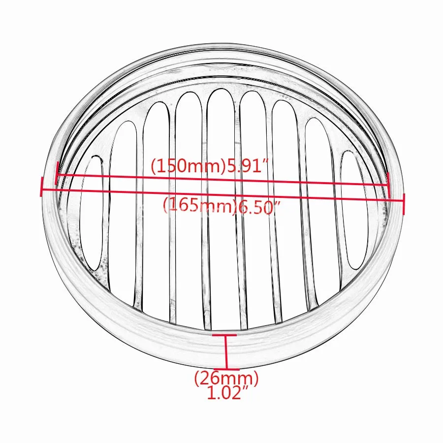 Мотоцикл RC фара Гриль Крышка Медь подходит для 04-14 Harley Sportster XL883 XL1200 с 5-3/" Диаметр фары
