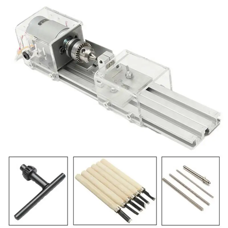 

24V 100W Mini Lathe Beads Polisher Machine For Wood Woodworking DIY Rotary Tool