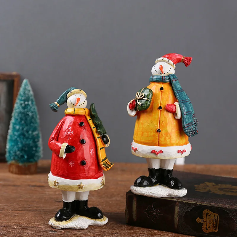 

Snowman Christmas Decorations For Home Resin Figurine Crafts Statue