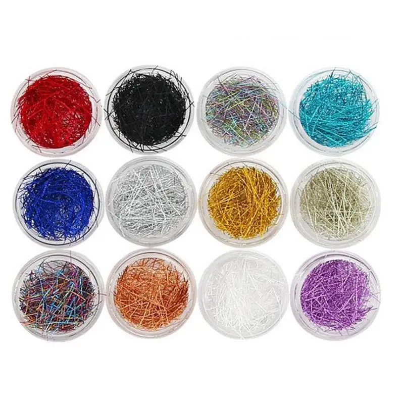 12 Colors Metallic Gold Silver String Nail Art Decorations Jewelry Thread Wire DIY Tool For Nail Art Rhinestone Tools