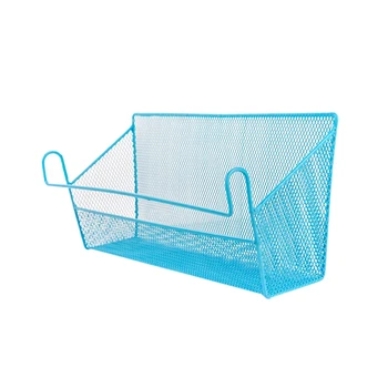 

Durable Blue Bedside Iron Hanging Basket Dormitory Storage Bookshelf Bedside Storage Holders Rack New Arrival