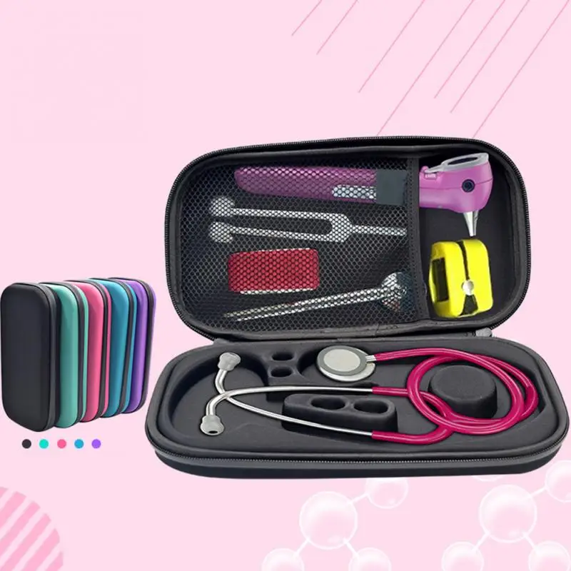 Переносной дорожный медицинский органайзер, стетоскоп, жесткая коробка для хранения, чехол, сумка EVA 28*15,5*5 см, розовый/фиолетовый/зеленый/синий/черный
