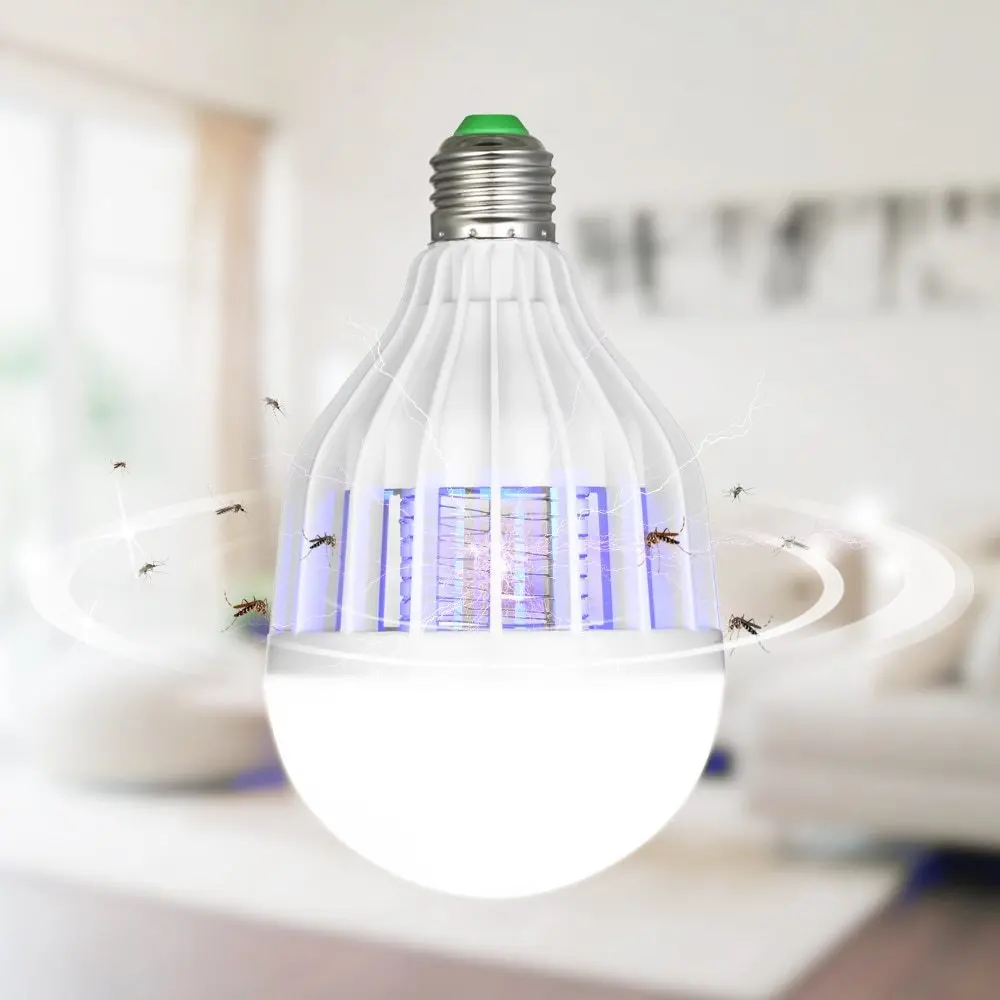 

2 in 1 UV Bug Zapper Light Bulb LED Lighting Mosquito Killer Lamp Electronic Pest Fly Zapper Light for Outdoor Indoor Lamp Base