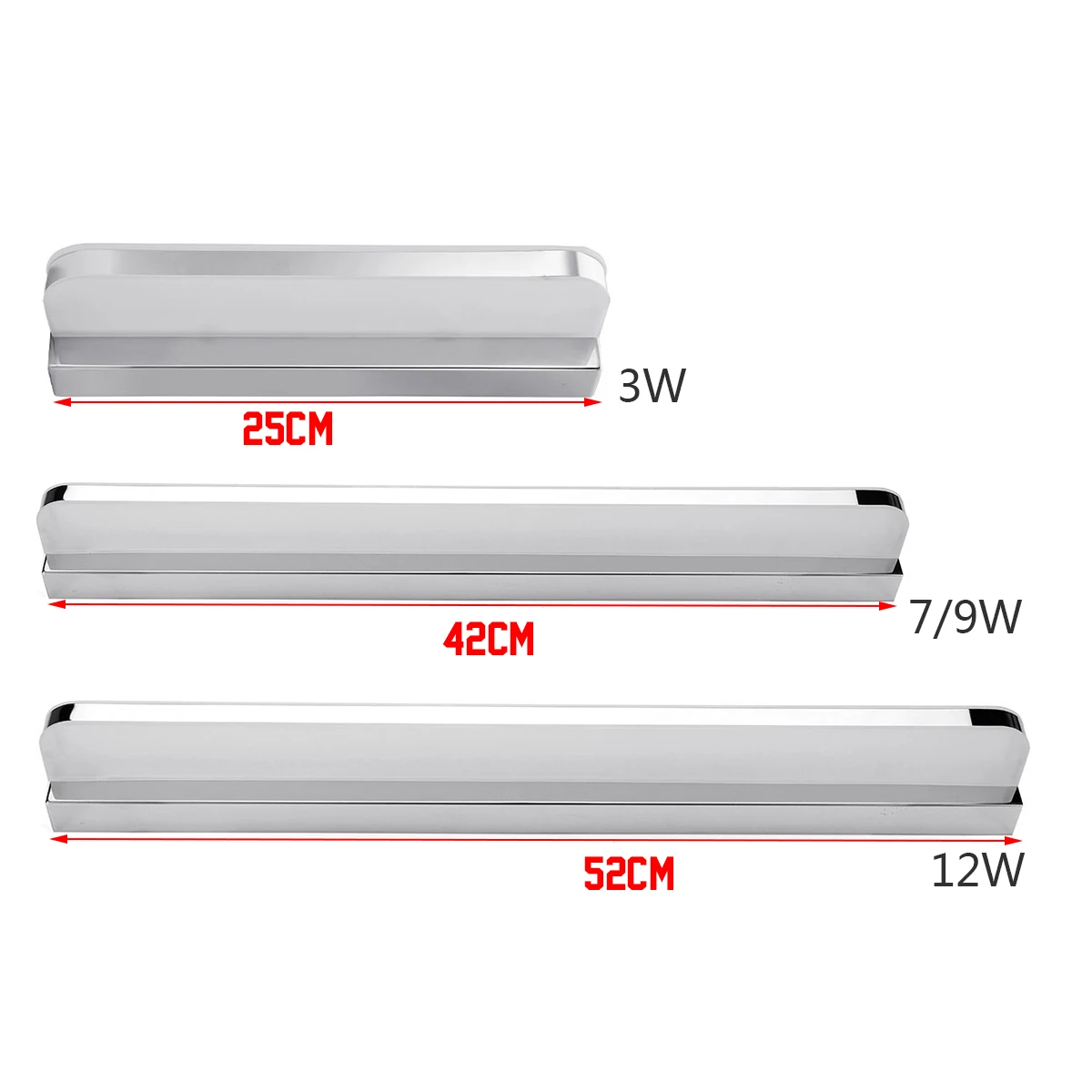 إضاءة مقاومة للماء مرآة الجبهة العلوي المرحاض جدار مصباح خزانة حمام الغرور ماكياج ضوء الأبيض الدافئة الذكية والضباب واقية آمنة
