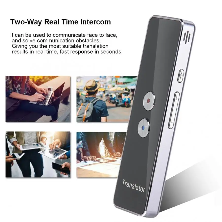 

T8 language translator 2.4G Smart Bluetooth Pocket Interpreter Real Time Speech Multilingual Translator Purple instant translate