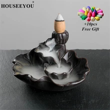 Керамика в виде листьев лотоса для сада и дома, курильница для благовоний, практичная курильница в виде листьев лотоса для украшения дома