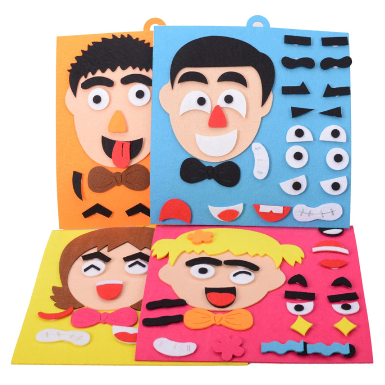 

Besegad Kids Non-woven DIY Facial Face Expressions Assembling Matching Puzzle Jigsaw Recognition Moods Training Educational Toy