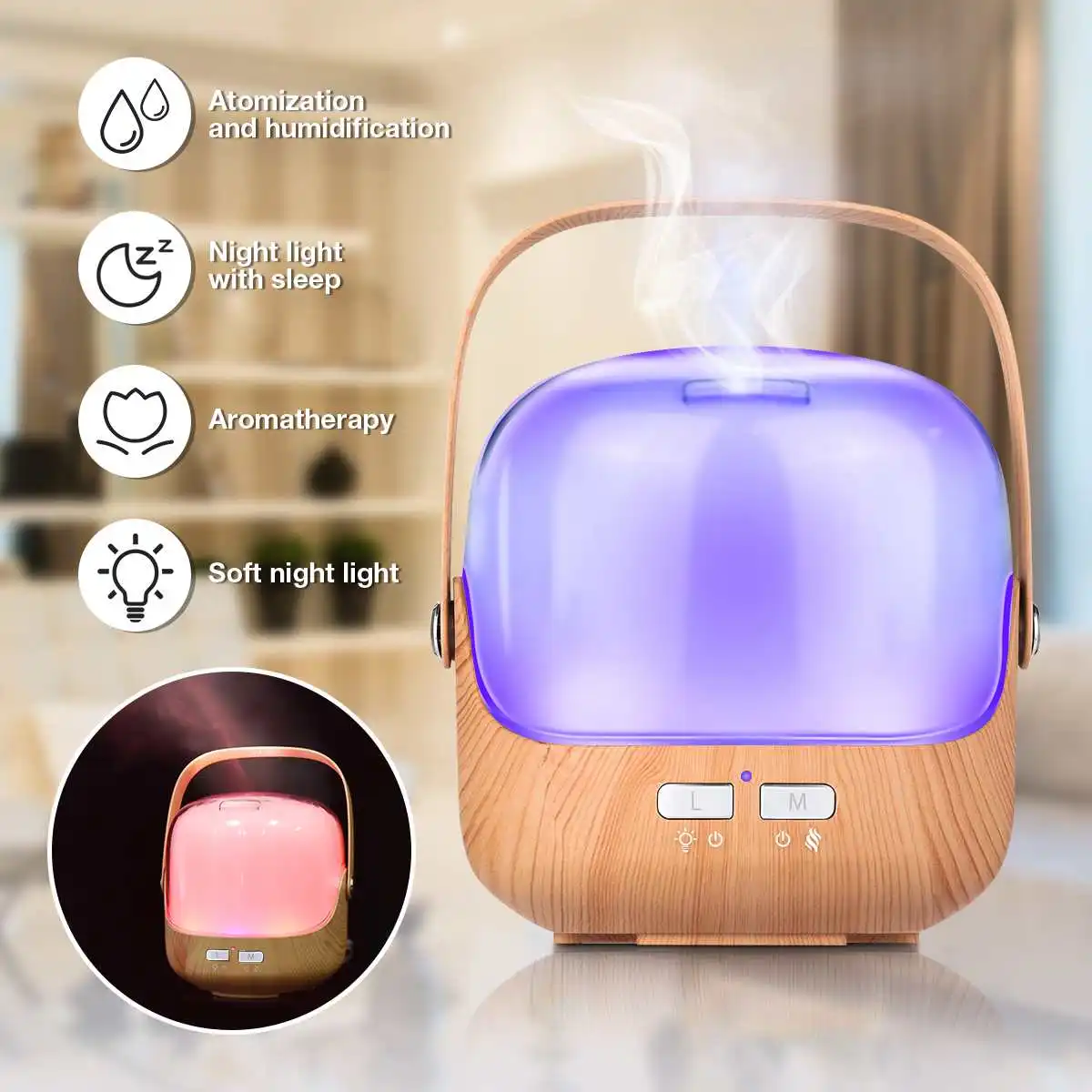 

250ml for Aromatherapy Diffuser Ultrasonic Humidifiers 7color LED Night light for Aromatherapy Machine for Home Office EU Plug