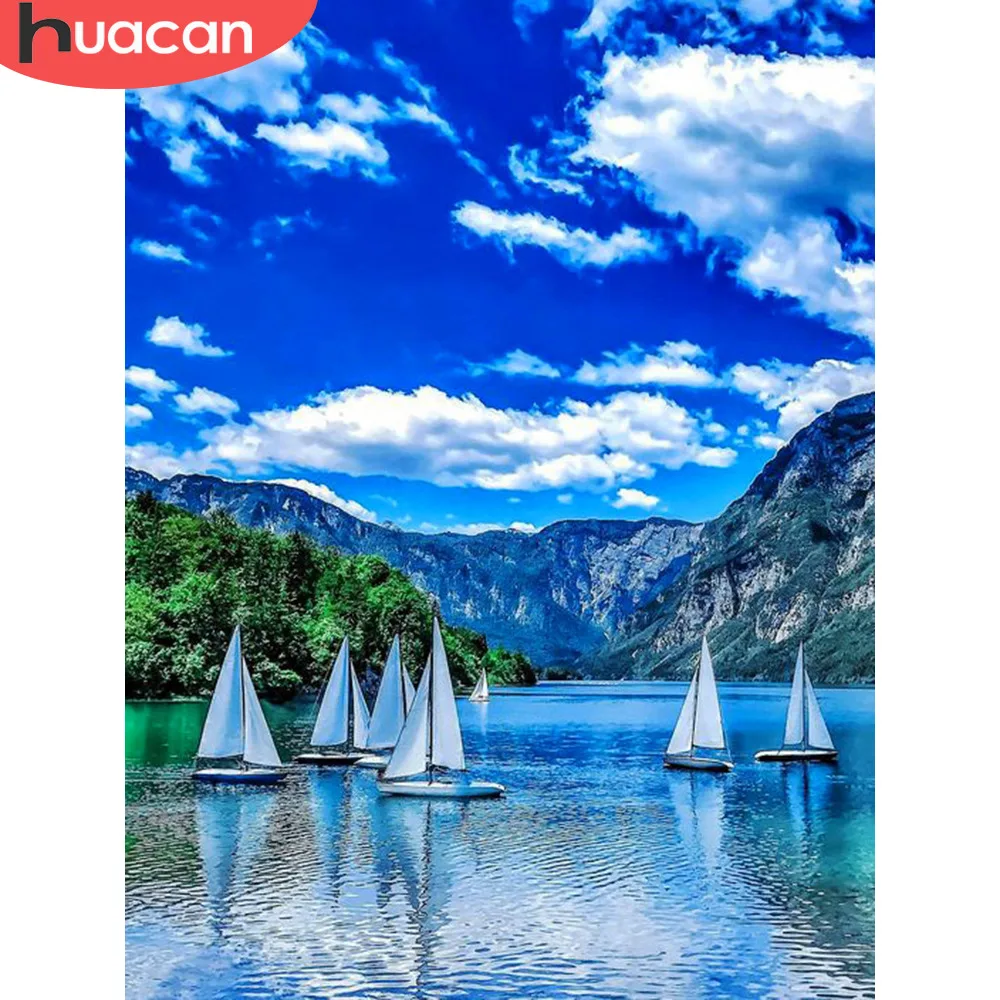 

HUACAN Diamond Embroidery Full Display Sea Scenic 5D Diamond Painting Full Square Cross Stitch Rhinestones Landscape Decor Home