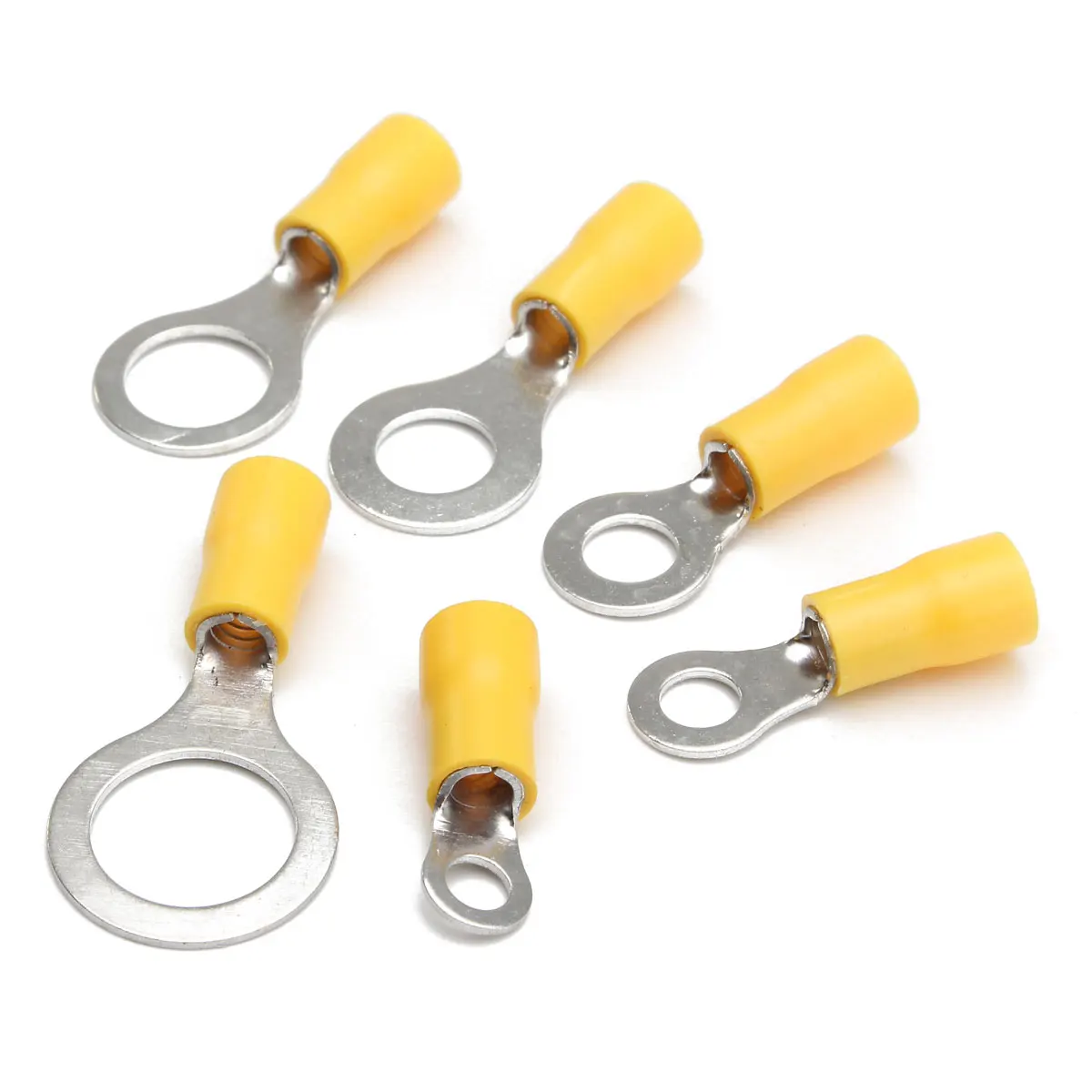 

10PCS Yellow Rubber PVC Terminals Insulated Ring Connector RC For Cable Wire Terminals 12-10AWG M10