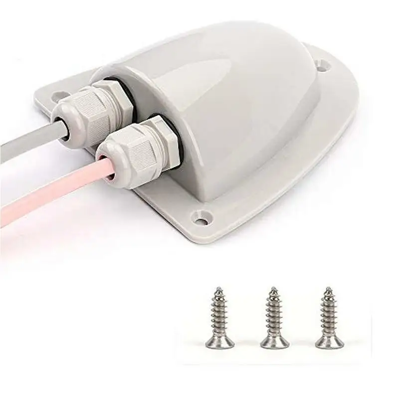 

Motorhomes Cable Connector Solar Double Entry Gland Curved Waterproof ABS Lightweight For All Types 6mm To 12mm For RV Yacht