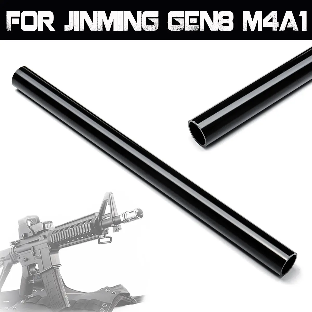 Наружная трубка из черного алюминия толщиной 270 мм для JinMing Gen8 M4A1 игрушки