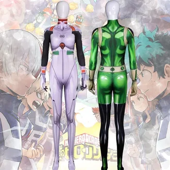 

Anime My Hero Academia Asui Tsuyu Costume Uraraka Ochako Darling In The Franxx Cosplay Carnival Zero Two EVA Halloween Jumpsuit