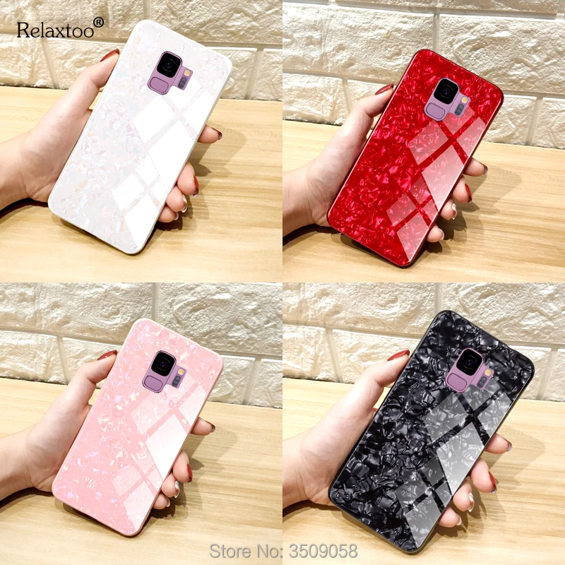 

Luxury Tempered Glass Cases For Samsung Galaxy S8 S9 Plus Note 8 9 Bling Shell Silicon Edge Case Sumung Galax S 8 9 Note8 Note9