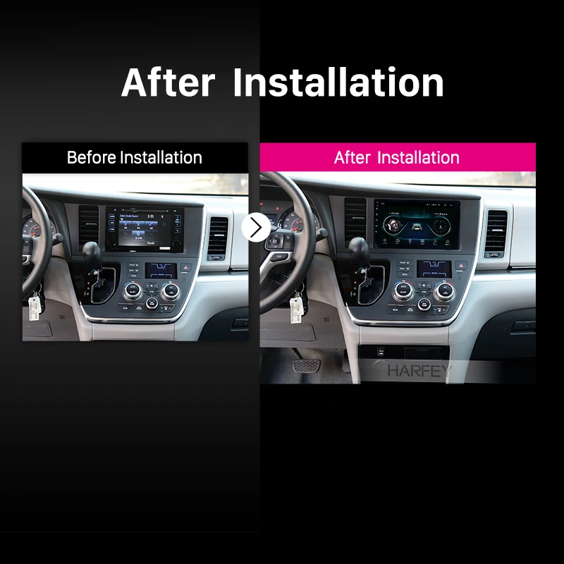 Автомагнитола Harfey 9 дюймов для TOYOTA Sienna 2015 Android 8 1 2 Din GPS навигация головное
