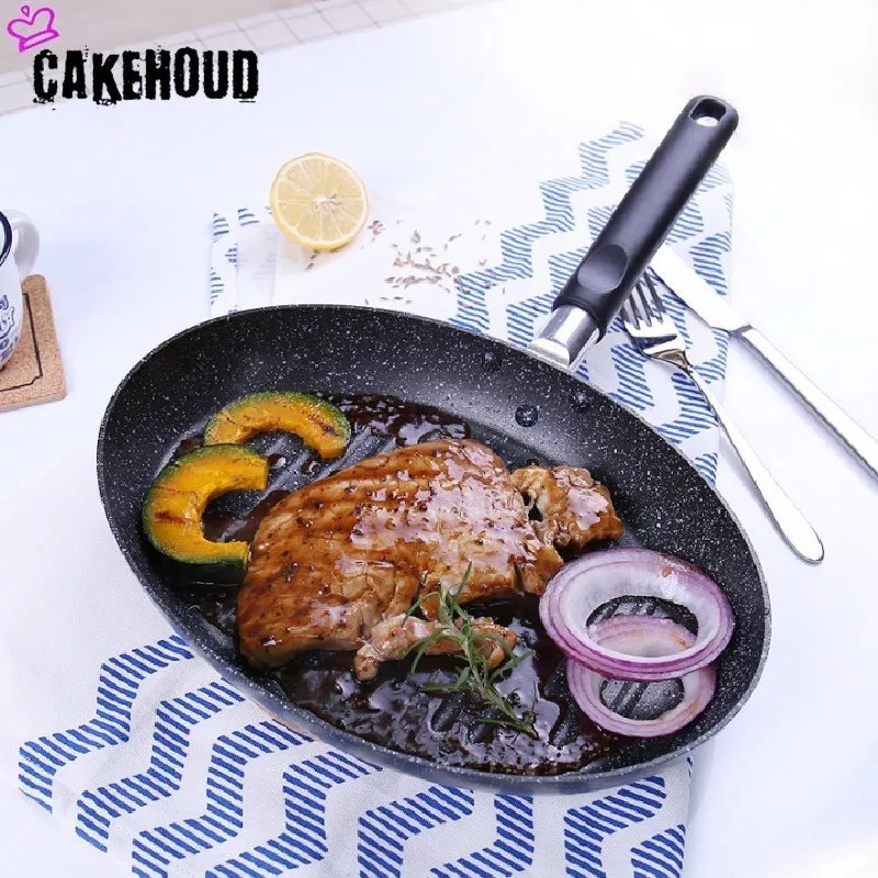 CAKEHOUD Smoke-free Fishshaped полосатый стейк антипригарная сковорода 28 см Multi-function кухня кухонная кастрюля посудомоечная машина духовка безопасность