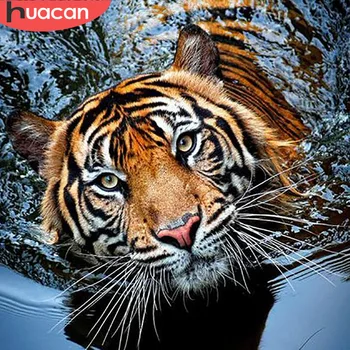 

HUACAN Diamond Painting New Square Stones Animals Mosaic Diamond Tiger Diamond Embroidery Nature Rhinestones Pictures Beadwork