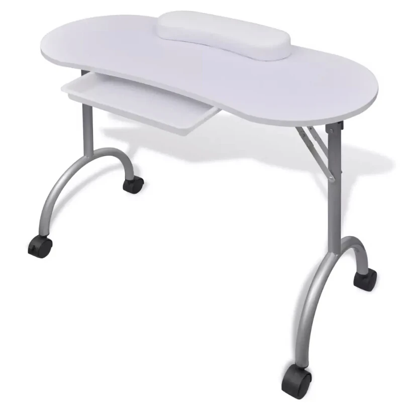 Vidaxl Foldable Manicure Table With A Thick Wrist Pillow 4 Lockable Wheels Nail Tables Professional Commercial Furniture V3 Vidaxl Foldable Manicure Table With A Thick Wrist Pillow 4 Lockable Wheels Nail Tables Professional Commercial Furniture V3