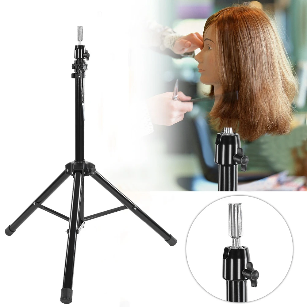 

New Coarse Iron Pipe Adjustable Hairdressing Training Mannequin Head Tripod Stand Wig Holder hair salon accessories 5