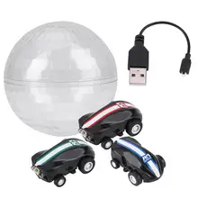 Детская игрушка мини спин автомобиль свет 360 градусов вращения автомобиля w/портативный прозрачный шар игрушка USB кабель зарядки автомобили rc
