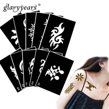 10 шт./компл. для нанесения хны и тату трафарет символы», Узорчатая Рисование пастой леди боди-арт тату трафарет пикантный товар Водонепроницаемый HN#01