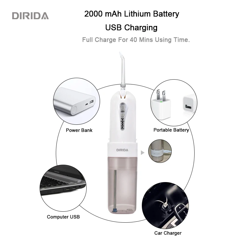 DIRIDA D1001 Новый беспроводной портативный складной электрический ирригатор для