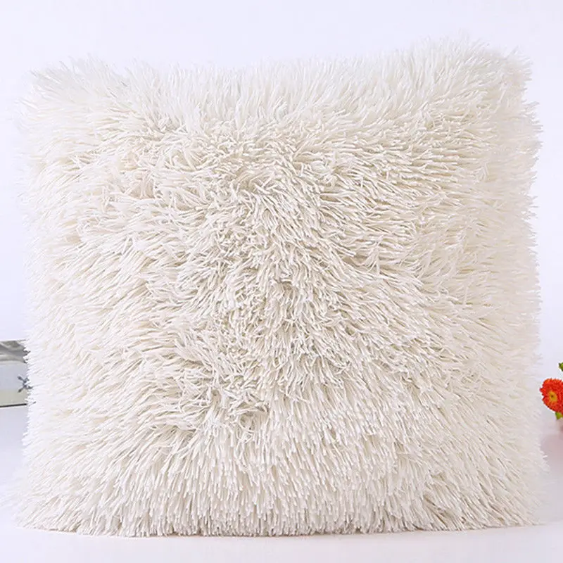 

New Cute Plush Furry Pillow Cover Throw Pillow Case Home Bed Room