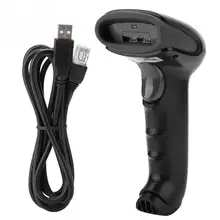 Быстрый высокоскоростной проводной USB Ручной 1D считывающее устройство для штрих-кодов для Мобильных Платежей черный