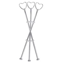 3 серебристый металл, сердечки, стержни для печенья, до свадьбы, подставка для торта, держатель для торта#60