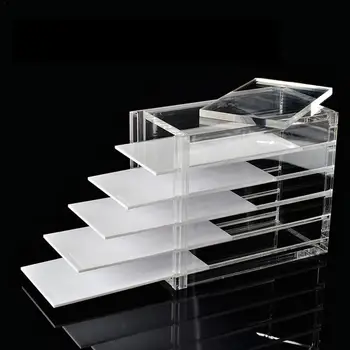 

5 Layers Clear Eyelash Storage Box Makeup Organizer False Eyelashes Glue Pallet Holders Grafting Eyelashes Extension Tool