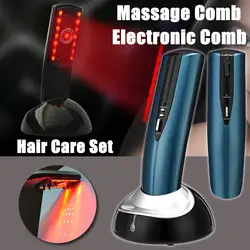 Электрическая Лазерная инфракрасная расческа + Массажная расческа стимулятор для роста волос набор для ухода за волосами Regrow Therapy Massager