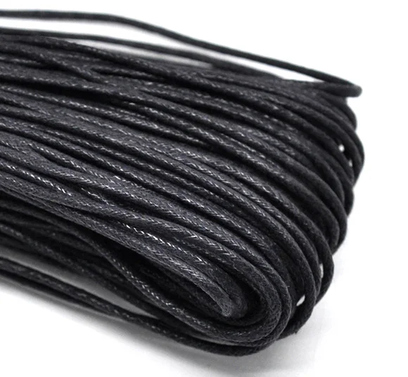 

80M Wholesale Black Waxed Cotton Necklace Cord 2mm (B12102) yiwu