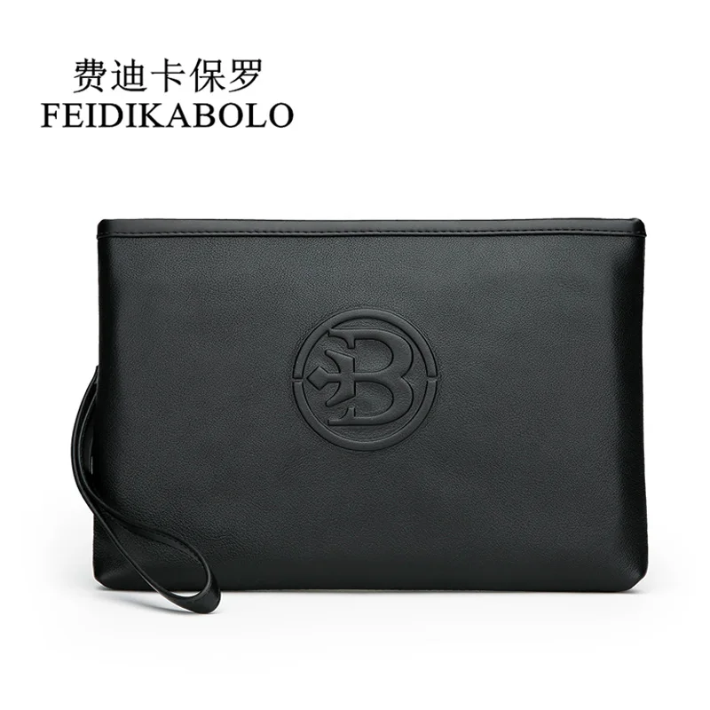 

FEIDIKABOLO Famous Brand Men Wallet Genuine Leather Zipper Men Clutch Bag Male Coin Purse Card Holder Big Man Handbag 66124