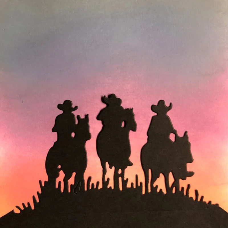 

cowboy Grassland metal Cutting Dies Scrapbooking craft Dies cuts thin paper emboss card make stencil 10X5.4CM