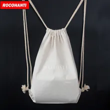 Художественный толстый холщовый мешок на завязках рюкзак, сумка для покупок однотонная ручная роспись DIY дорожная сумка школьный