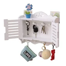 Simple Modern Wall Shelf, Living Room Hook Decoration Rack, Key Storage box on Wall for Decoration