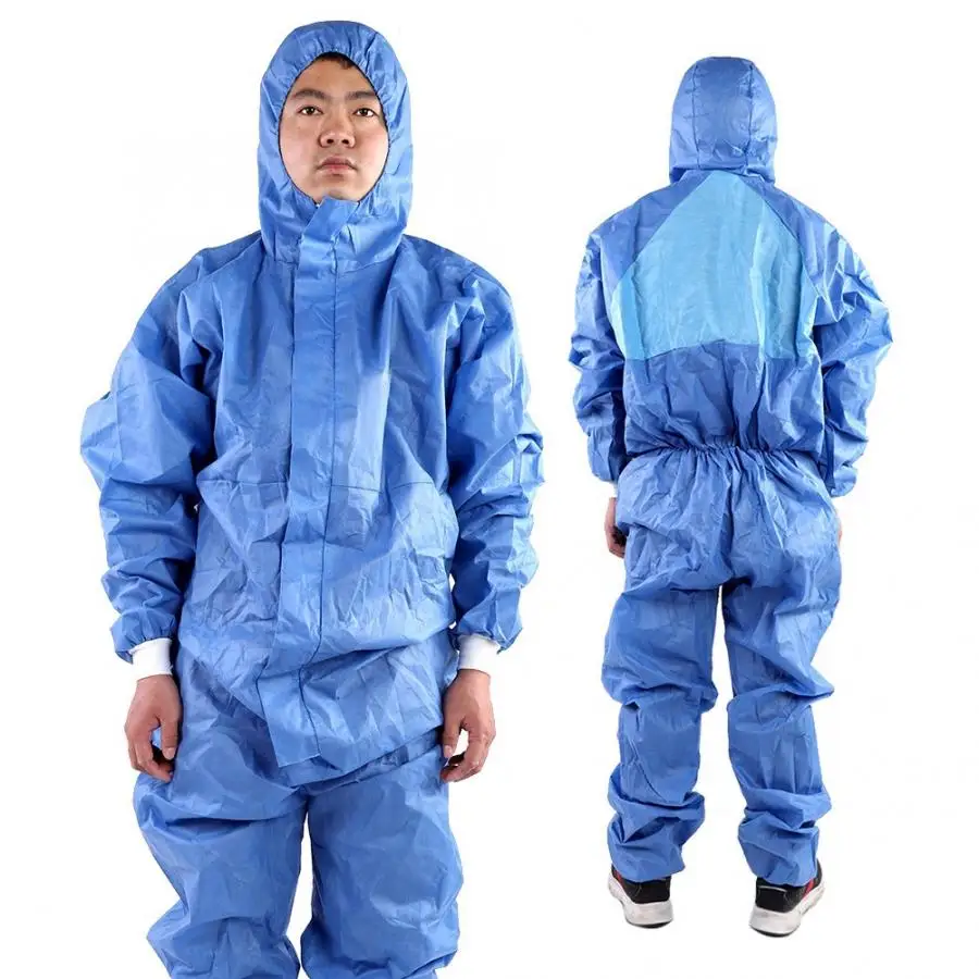 

1Pcs Siamese Back Protective Suit Hooded Coverall Breathable Safety Clothing Anti-particulate dust Anti-liquid hazards Dust